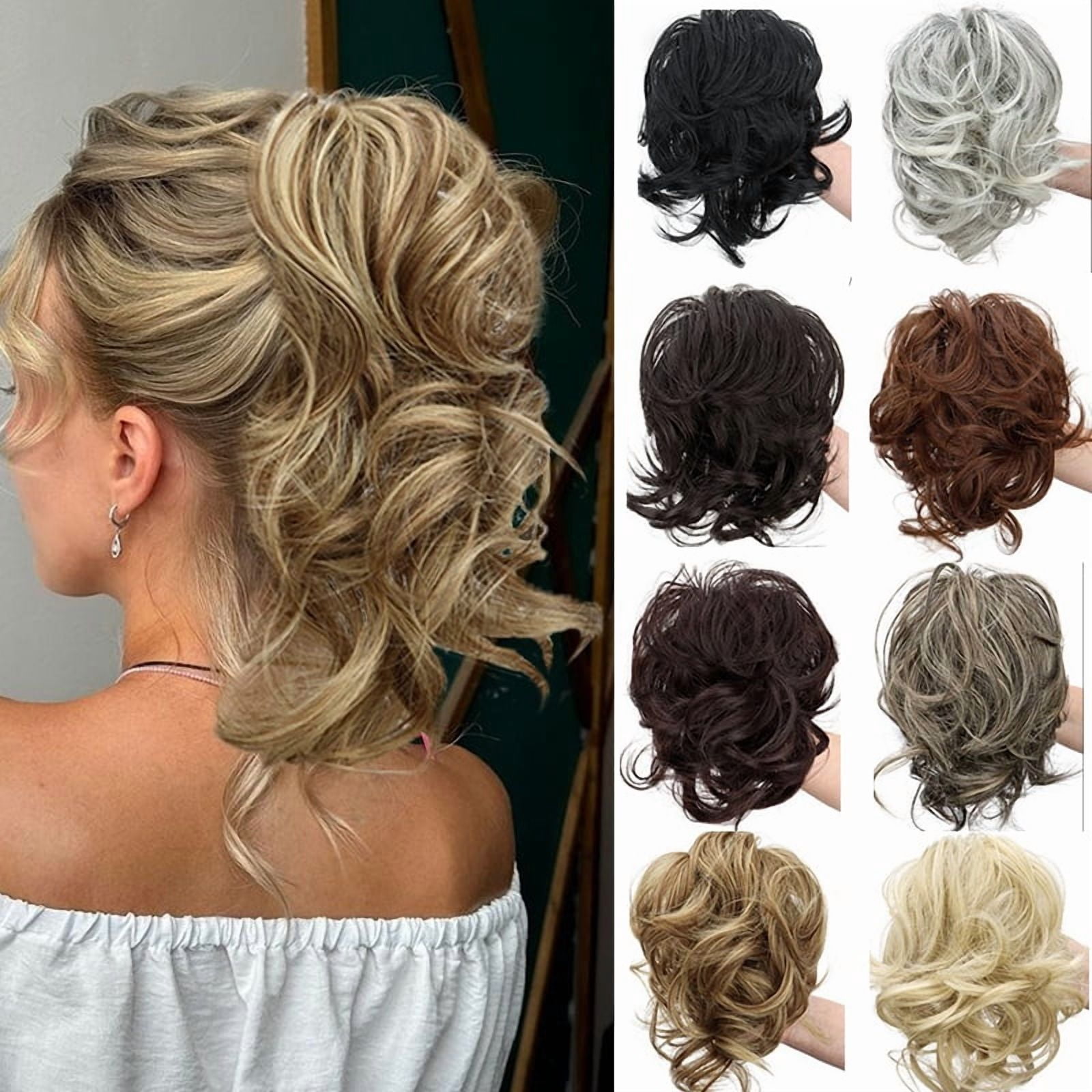 Synthetic Claw Clip Short Ponytail Chignon Fluffy Messy Hair Bun Clip in Hairtail Extensions Natural Hairpieces Women