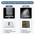 thumbnail image 6 of BRIGHT SHOWERS High Pressure Rain Shower Head Combo with Double Extension Arm, 8 Inch Rainfall Shower Head with Handheld Spray, Height Adjustable Dual Square Showerhead Set, Chrome, 6 of 9