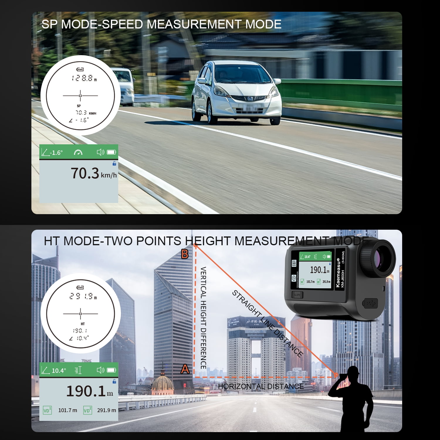 Rangefinders,/ 1200m / Usb Reable With Screen 6.5x Usb Adben Screen 6.5x 1200m / 1500m Lcd Screen / 800m / With Slope Function 600m / 800m / 1500m Distance With Lcd Laoshe