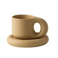 thumbnail image 5 of Big-ear Rounded Coffee Mug with Plate, 5 of 11