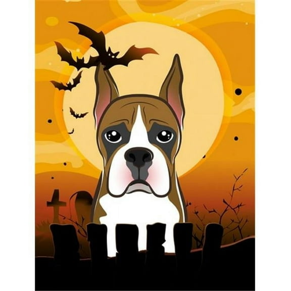 Caroline's Treasures BB1781GF Halloween Boxer Flag Garden Size , Small, multicolor