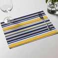 thumbnail image 5 of Placemats Set of 4, Yellow Blue Black Stripe Washable Table Mats for Dining Table, Abstract Geometric Wipeable Place Mats for Kitchen Indoor Outdoor, 5 of 8