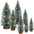 thumbnail image 1 of Navideñas Mini Árboles De Navidad De Sisal Adornos De Árboles De Pino Con Lámpara Y Base De Madera Para La Fiesta De Navidad Decoración Del Hogar Sweethay HA043981-02, 1 of 6