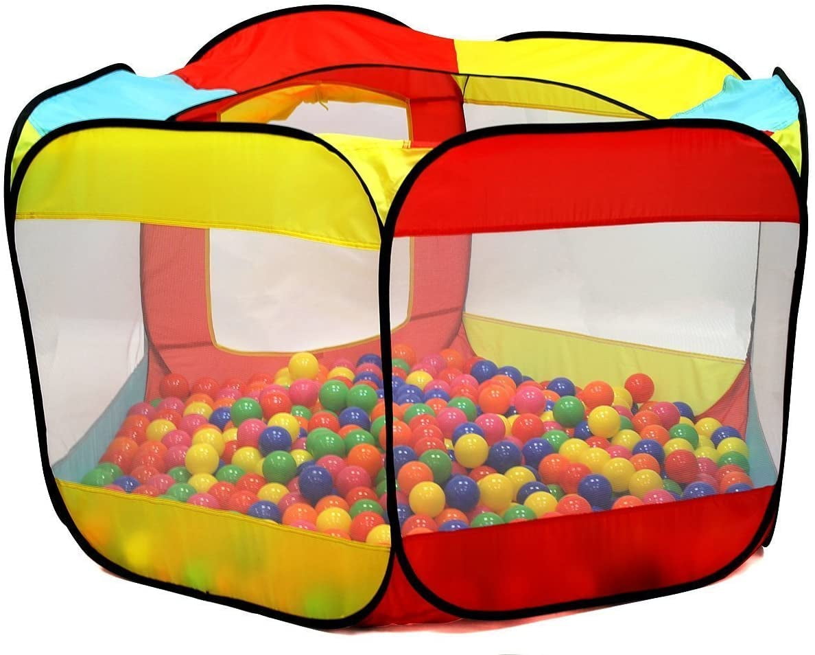 Portable Kids Play Tent Playhouse Indoor/Outdoor Ball Pit w/ Safety Mesh Folding 