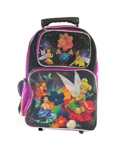 16" Disney Fairies Tinkerbell Large Rolling Backpack-tote-bag-school 