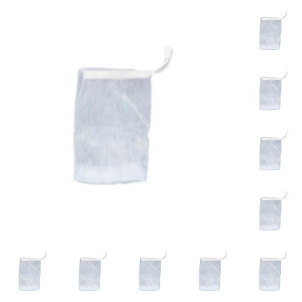 Billuyoard Bolsas de jabón de ducha Limpiador facial Baño Nylon Cara Burbuja Red Cuerpo Hecho a mano Espuma Cordón Suministros de baño Blanco Blanco 10Conjunto