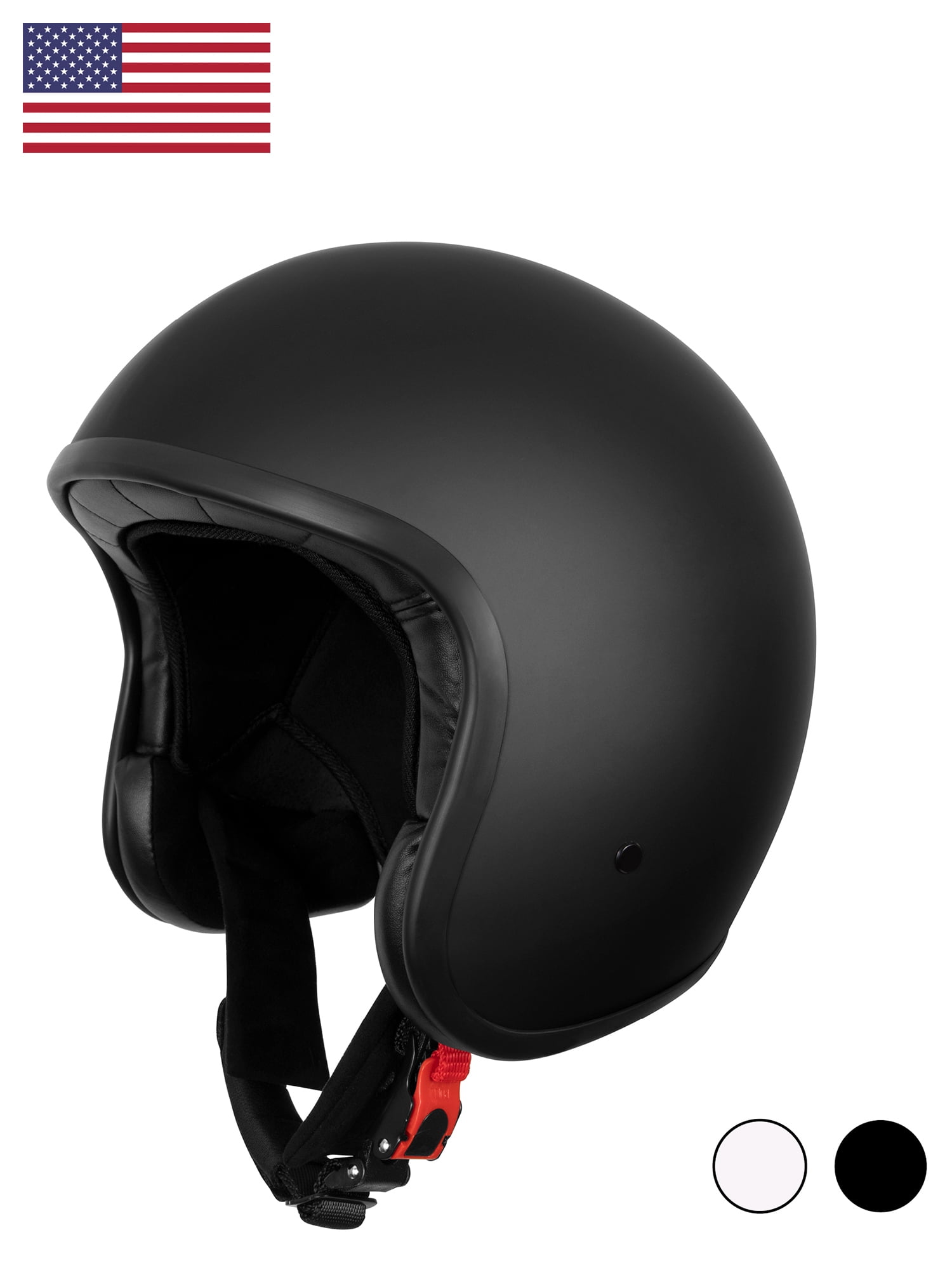 Westt Open Face Helmet - Scooter Retro Vintage for Men Women - Motorcycle Helmet 3/4 for Moped ATV Cruiser Cafe DOT Certified Vintage Jet Black L