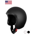 thumbnail image 6 of Westt Open Face Jet Black Retro Vintage DOT Certified M Men Women Helmet, 6 of 9