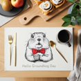thumbnail image 2 of Groundhog Day Placemats Set of 6, Red Bow Knot Spring Placemats for Dining Table, Place Mats for Kitchen Tabletop, Waterproof Wipeable Dining Table Mats Set, 2 of 9