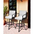thumbnail image 5 of Pellebant Set of 2 Outdoor Swivel Bar Stools Patio Aluminum Bar Chairs in White, 5 of 8