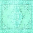 thumbnail image 1 of Ahgly Company Indoor Square Persian Turquoise Blue Traditional Area Rugs, 6' Square, 1 of 4