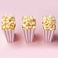thumbnail image 2 of 50Pack of Cardboard Popcorn Container,2.8x2x4.5In Disposable Snack Bags,QZS Pink Stripe Pattern Decorative Container for Cookies,Candies, 2 of 6
