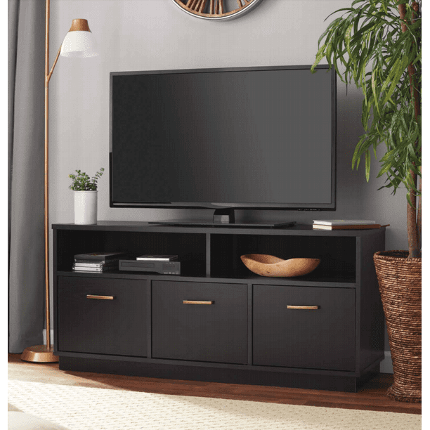 Mainstays 3-Door TV Stand Console for TVs up to 50″, Blackwood Finish