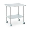 thumbnail image 1 of Yiwa Table de Préparation en Acier Inoxydable Robuste 24"x30 Pouces, Îlot de Travail Commercial avec Tablette Inférieure Réglable et Roulettes, 1 of 7