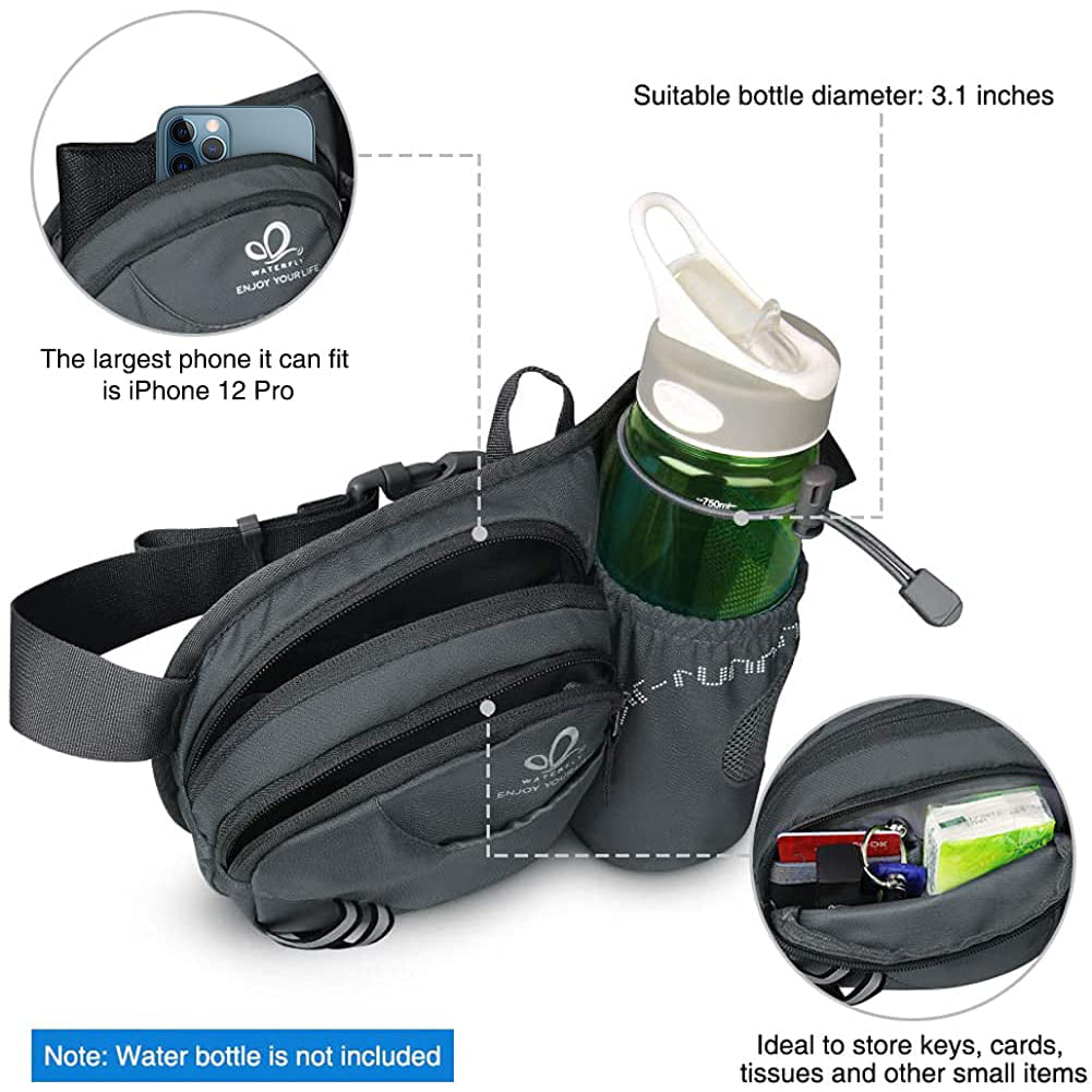 Waterfly Fanny Pack Waist Bag: Fannie Pack 2 Water Bottle Holders