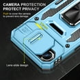thumbnail image 6 of Armor Case for iPhone 16e with Sliding Camera Cover & Kickstand, Heavy Duty Military Grade Protection Phone Case, Built-in 360° Rotate Ring Stand, Shockproof Full Body Rugged Case, Lightblue, 6 of 7