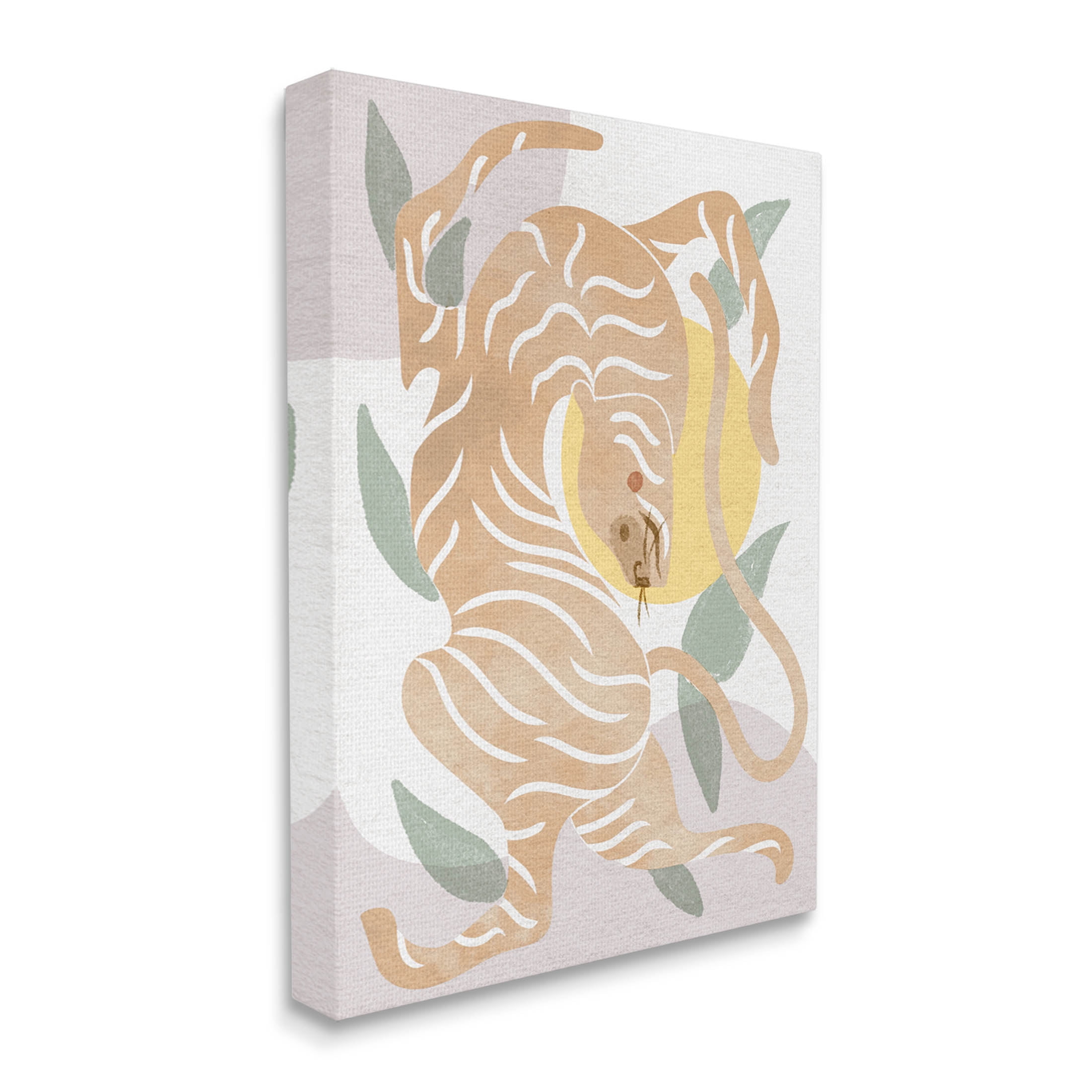Abstract Tiger Geometric Pattern Animals & Insects Graphic Art Gallery Wrapped Canvas Print Wall Art