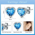 thumbnail image 3 of Briana Williams Heart Birthstone Studs Earrings 925 Sterling Silver Jewelry, 3 of 4