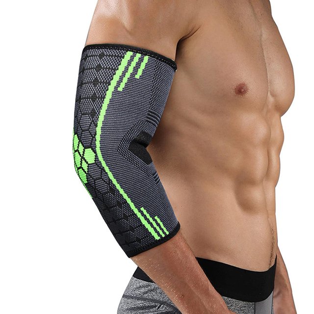 Elbow Brace Compression Sleeve Breathable Knitted Sports Fitness Arm Brace Cover for Summer Outdoor