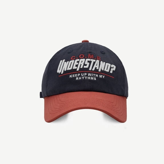 Breathable Sports Outdoor Letter Embroidered Couples Face Smaller Teenagers Baseball Cap Sun Hat Hip Hop Hat Peaked Hat NAVY BLUE