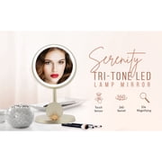 Impressions Vanity Luxe Tabletop Tri Tone LED Makeup Mirror with 10x Magnification (Silver)