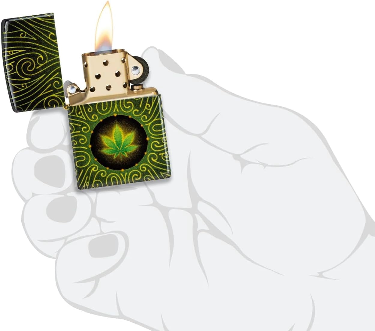 Zippo Lighter- Custom Message Engraved on Leaf Maze - 540 Fusion 46276