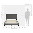 thumbnail image 2 of Furinno Laval Double Row Nail Head Bed, 12 Pieces Slat Style, Stone, Full, 2 of 5