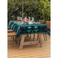 thumbnail image 3 of Outdoor Tablecloth with Umbrella Hole for Patio/Picnic/Party/Camping, Teal Starfish Coastal Waterproof Table Cloth Rectangle Table Cover Washable, Nautical Coral Shell Ocean Summer Beach (60"x 84"), 3 of 8