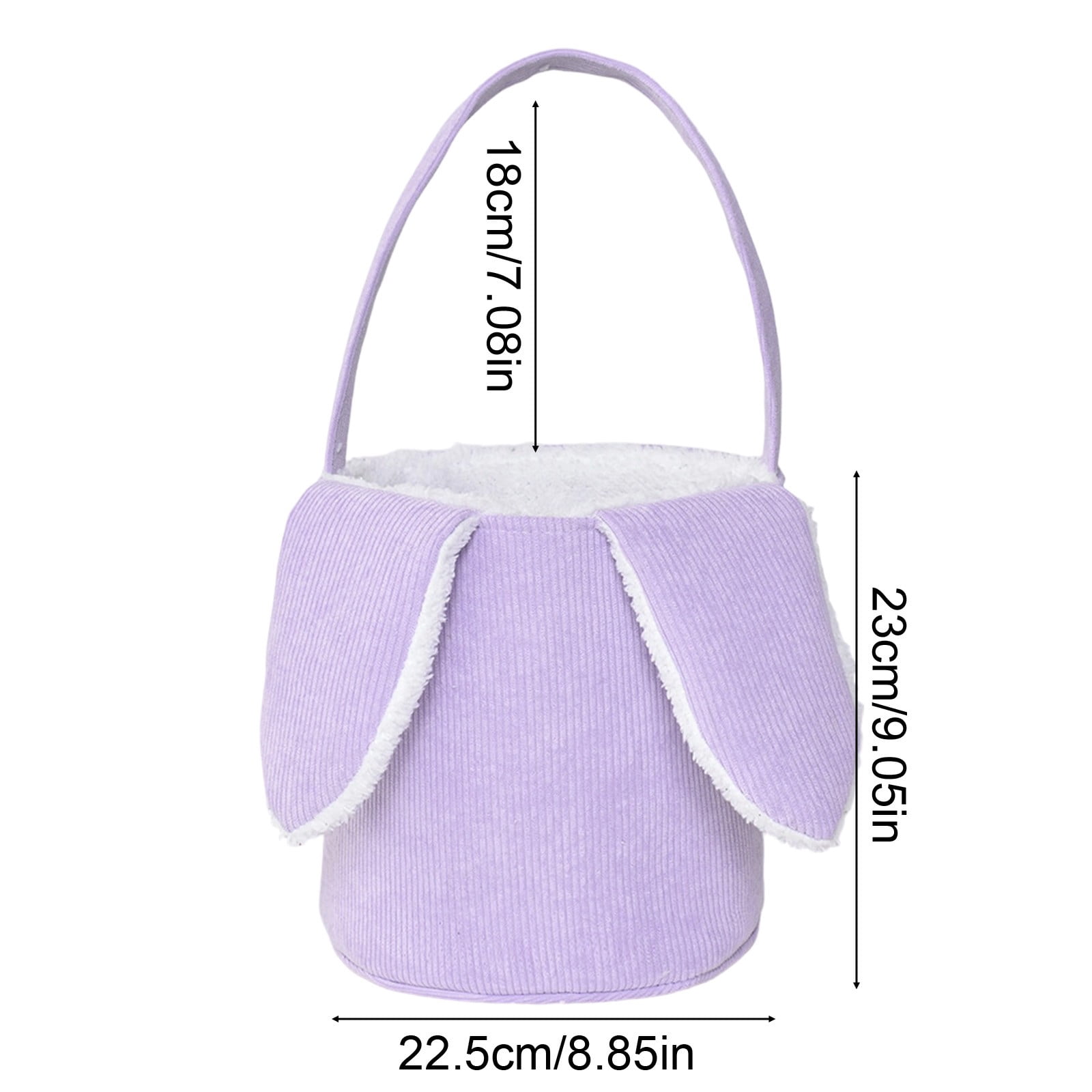 Lunxisen 2 Pcs Corduroy Fleece Easter Basket Stuffers Holiday Gift Bag Candy Pouch Kids Party Favor