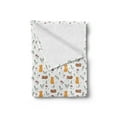 thumbnail image 2 of Cartoon Soft Flannel Fleece Throw Blanket, Simple Repetitive Pattern with Fox Teddy Bear Mushrooms and Fern, Cozy Plush for Indoor and Outdoor Use, 50" x 70", Multicolor, by Ambesonne, 2 of 5
