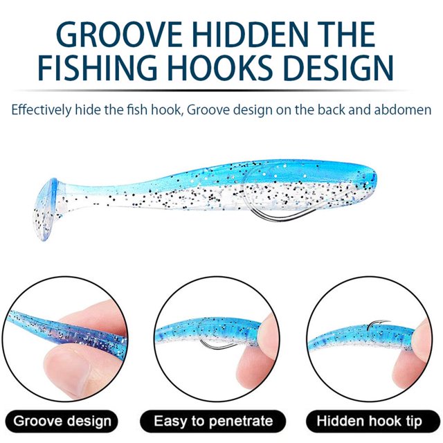 stanreset 100PCS T-Shape Fishing Lures Bionic Fishing Lure Durable Reusable Fishing Bait for Freshwater Fish Trout