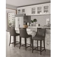 thumbnail image 2 of Manhattan Comfort Emperor 27" Faux Leather Counter Stool in Pebble (Set of 3), 2 of 10