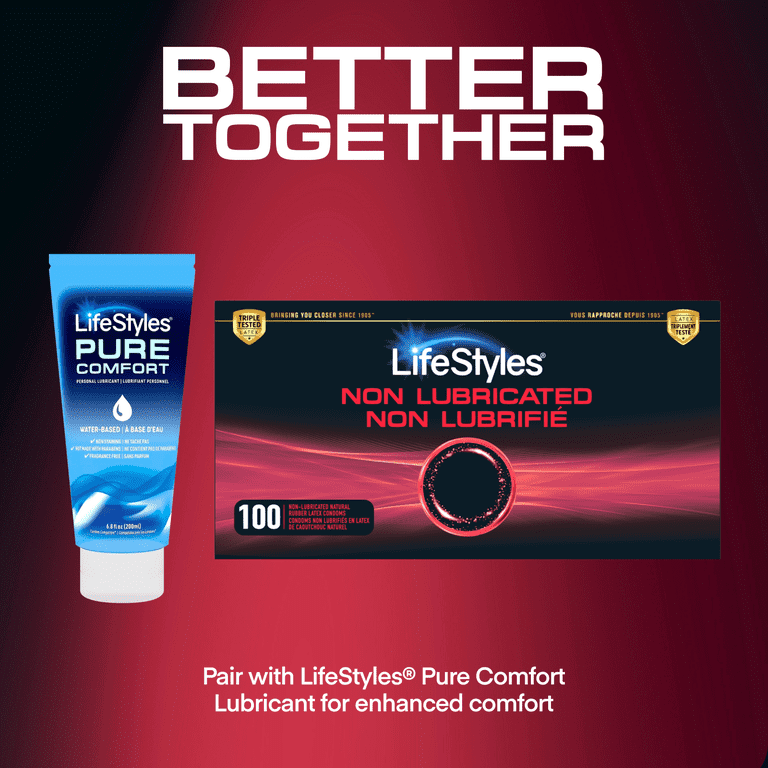 LifeStyles Non-Lubricated Natural Rubber Latex Condoms Value Pack, 100 Count