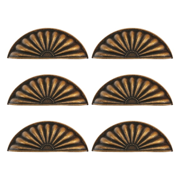 6Pcs Cabinet Door Handle Wardrobe Pulls Shell Shape Drawer Knob Hardware