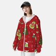 thumbnail image 3 of Kdxio Avocado Christmas Print Women Men Sun Protection UPF 50+ Jackets Zip Up Long Sleeve Hoodie Hiking Lightweight with Pockets, 3 of 7