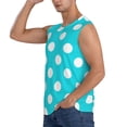 thumbnail image 3 of Balery Aqua And White Polka Dot Camisetas sin mangas para hombre, absorbe la humedad y protege contra el mal olor.-3X-Large, 3 of 7