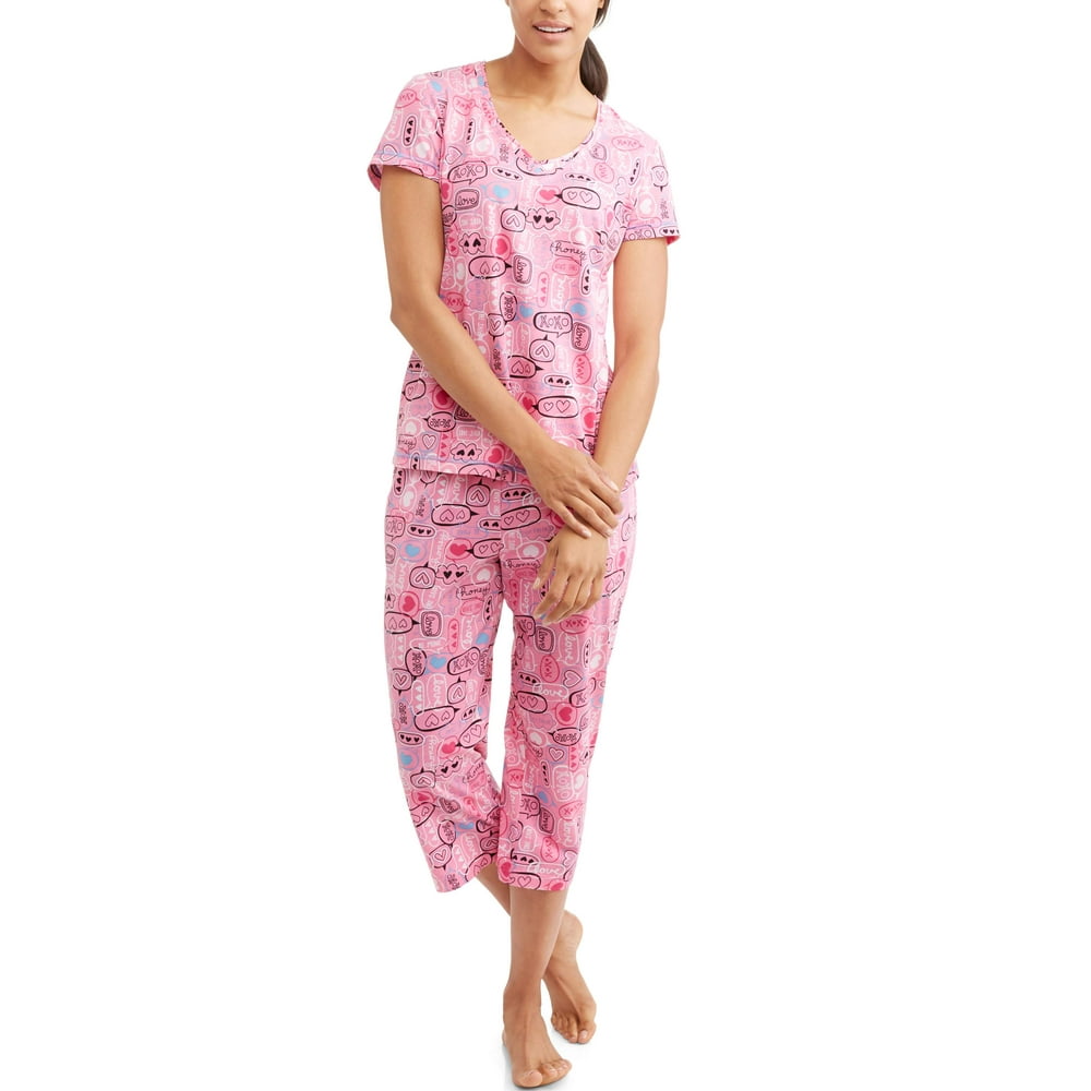 Secret Treasures Women's Pajama Tee and Capri Sleep Pants 2Piece