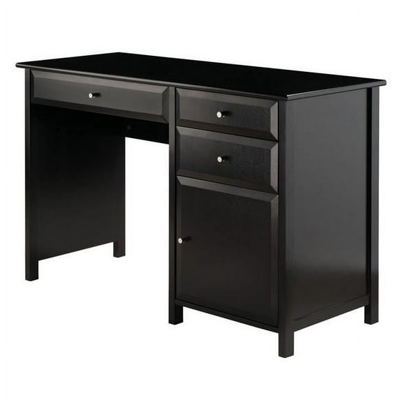 Contemporary Home Living Rectangular Wooden Executive Desk with Drawers - 30.75"