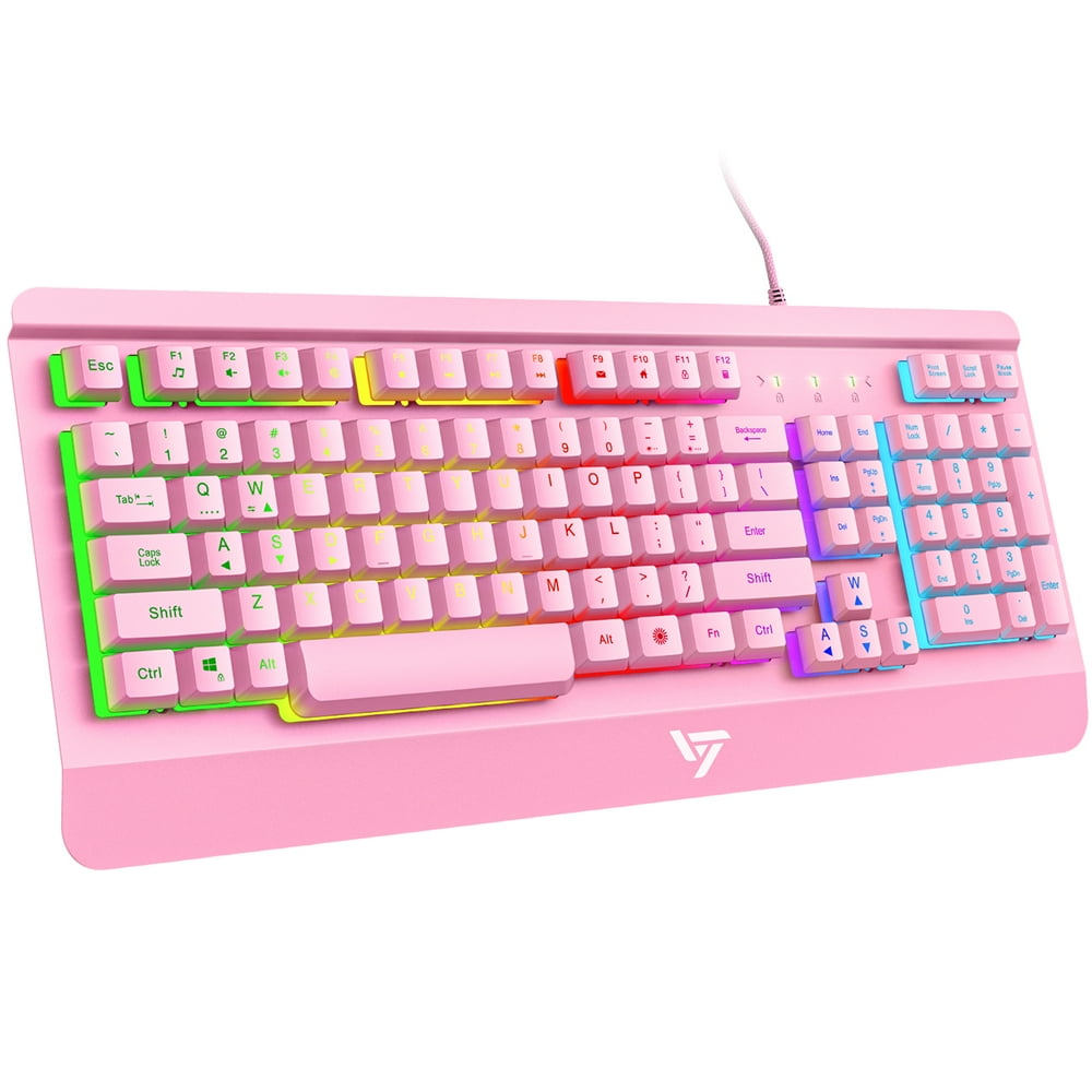 VicTsing Gaming Keyboard, Ultraslim Rainbow LED Backlit USB Wired
