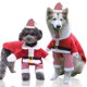 thumbnail image 3 of Ropa de Papá Noel para perros y gatos, suministros para mascotas, otoño e invierno, vellón, divertida transformación de cabello dorado de dos patas, 3 of 6