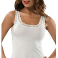 thumbnail image 2 of Lace Camisole Tank Tops for Women, Durable Comfy Soft Stretch Cotton Basic Cami (Cream, XX-Large), 2 of 3