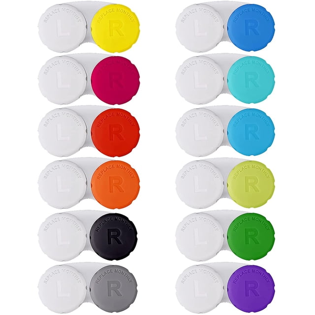 12PCS Colorful Contact Lens Case, Immersion Kit, Leak-Proof Packaging, Suitable for Outdoor Mini Case Screw Top
