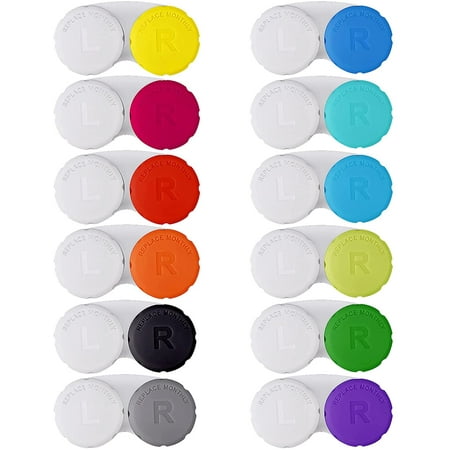 12 Packs Contact Lens Case, Riklu Contact Lens Immersion Kit Colorful