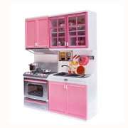jovati toy Xmas Gift Mini Kids Kitchen Pretend Play Cooking Set Cabinet Stove Girls Toy
