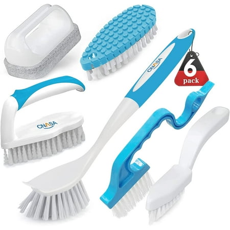 

6 Pack Household Deep Cleaning Brush Set-Kitchen Cleaning Brushes Includes Scrub Brush/Dish Brush/Bottle Brush/Grout Corner Brushes/Crevice Brush/Shoe Brush/ for Bathroom Floor Tub Shower Tile