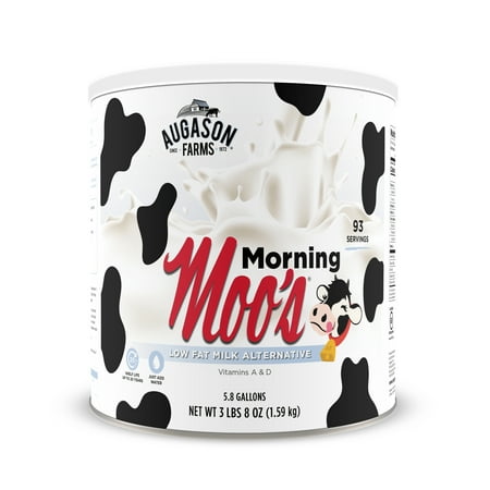 Augason Farms Morning Moo's Low Fat Milk Alternative 3 lbs 8 oz No. 10 (Best Vegan Milk Substitute)