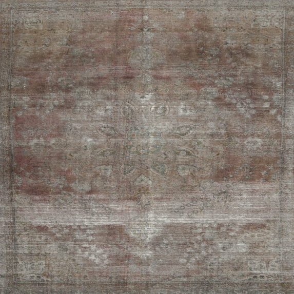 Ahgly Company Machine Washable Indoor Square Contemporary Rosy Pink Area Rugs, 3' Square