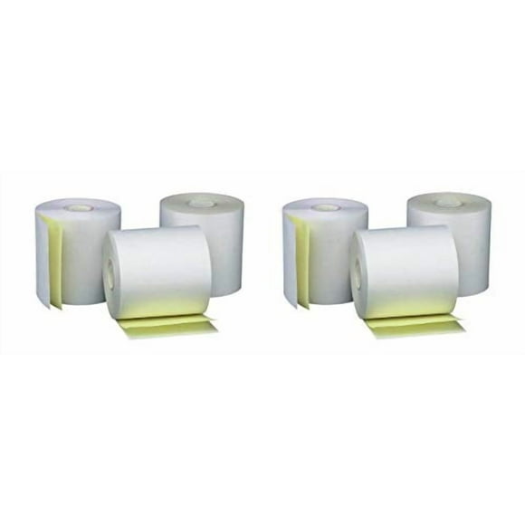 PM Company Two Ply Carbonless Rolls, 3 X 95 Feet, White/Canary, (07901) (2 X Pack of 50)