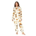 thumbnail image 4 of Adult Christmas Onesie Pumpkin Wheat Adult Zipper One-Piece Pajamas Unisex Pajamas with Pockets, 4 of 6