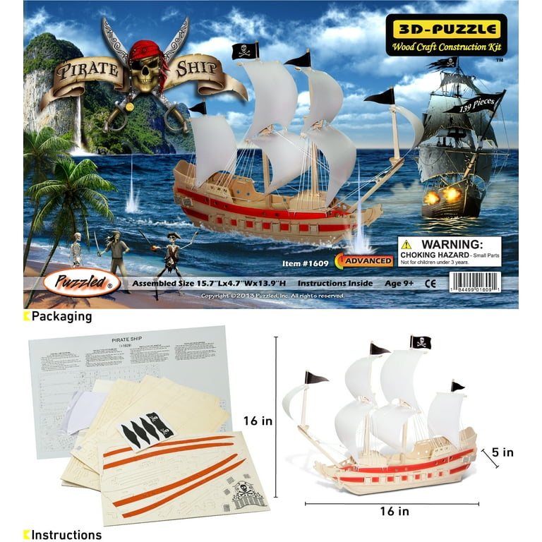 Puzzled - Pirate Ship - 3D Jigsaw Puzzle - 139 Pieces